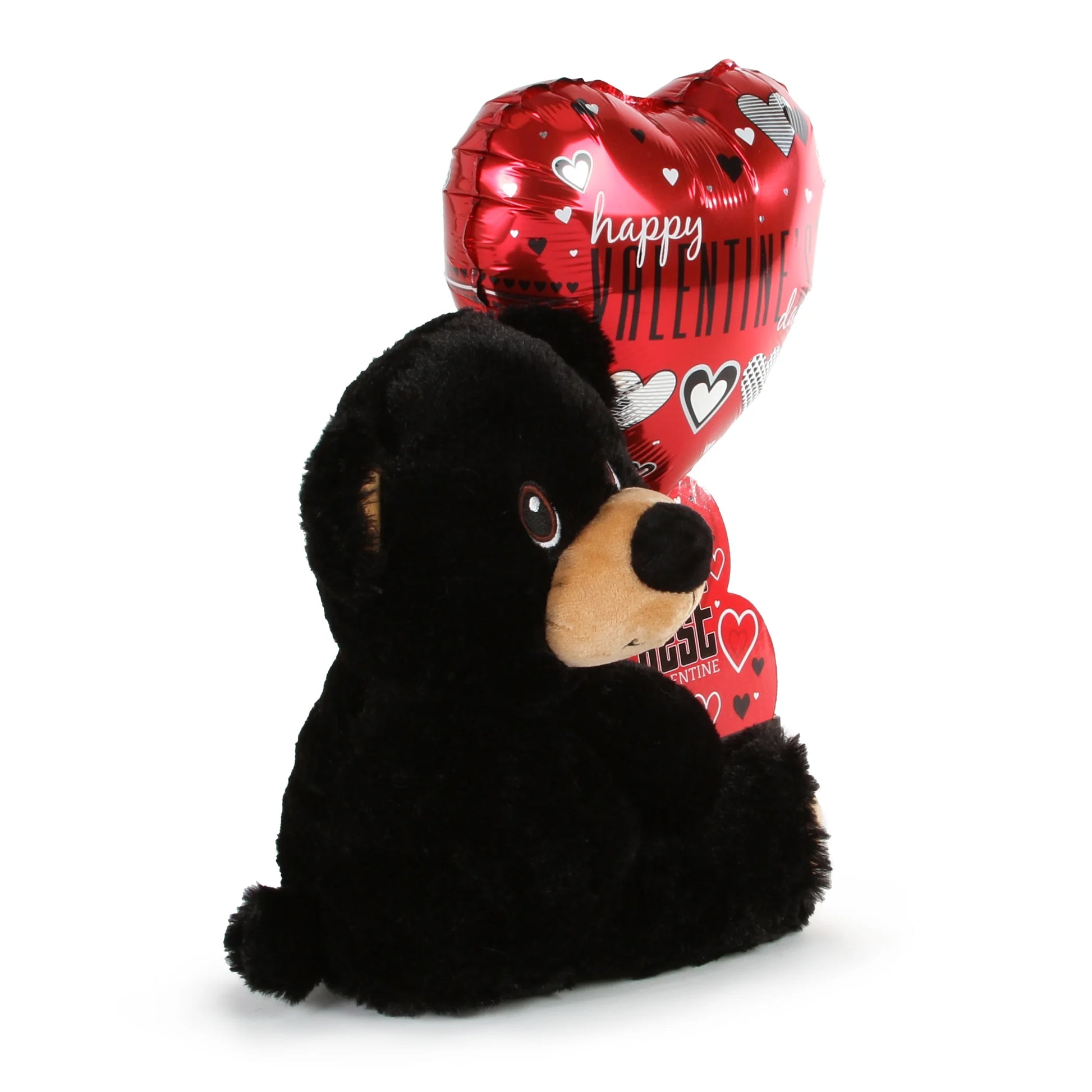 Valentine'S Day Black Bear Plush Toy with Chocolate Candy Gift, by